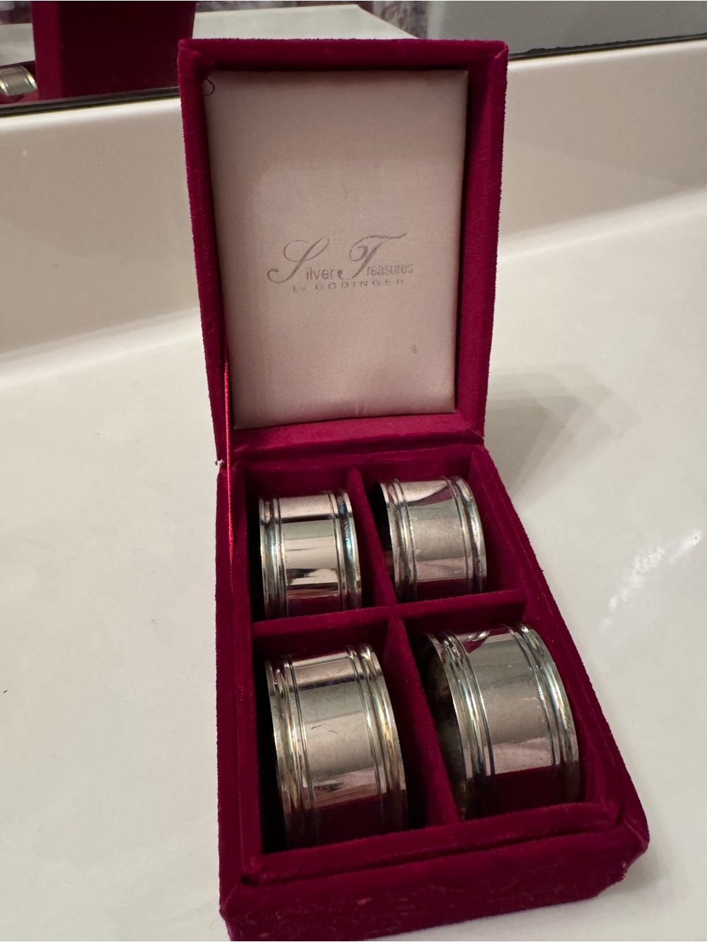 Vintage Godinger Silver Treasures Silver-Plated Napkin Rings, Set of 4